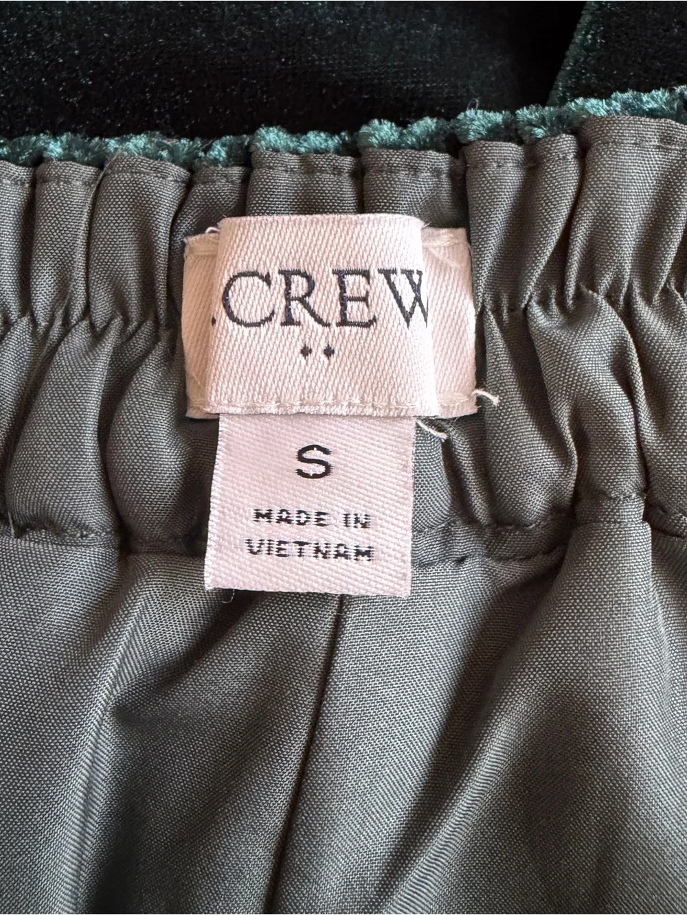 J.Crew Velvet Midi Skirt Green Size S